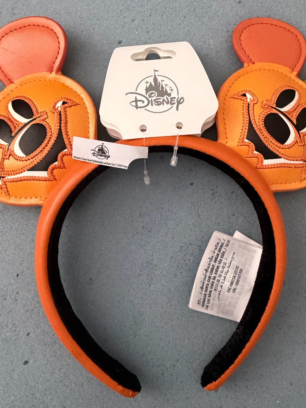 Disney Halloween Mickey Pumpkin Ears Headband NWT.